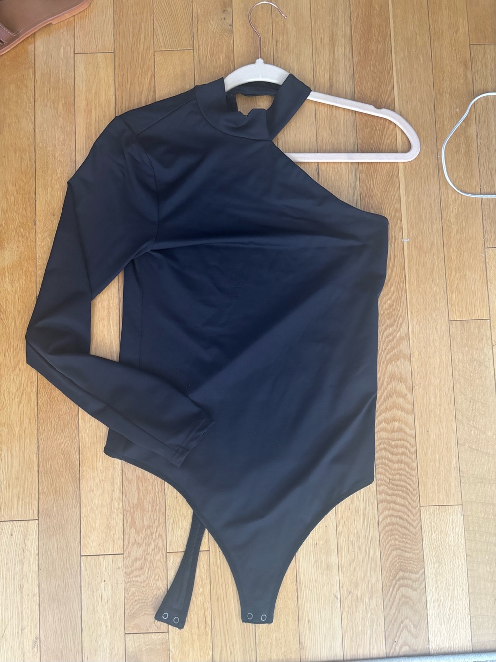 Abercrombie One-Shoulder Long-Sleeve Bodysuit - Black
